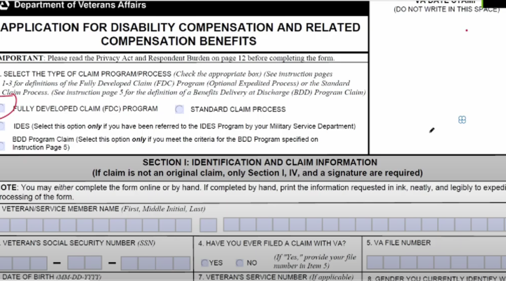 How to File a Veterans Disability Claim Form 526 for the First Time